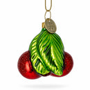 Double Cherries Glass Christmas Ornament