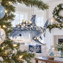 Beaded Shark Glass Christmas Ornament
