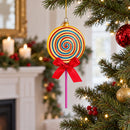 Lollipop on Stick Glass Christmas Ornament