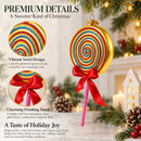Lollipop on Stick Glass Christmas Ornament