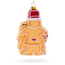 Charming Gingerbread Family Blown Glass Christmas Ornament