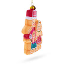 Charming Gingerbread Family Blown Glass Christmas Ornament