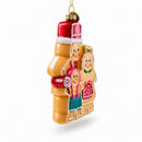 Gingerbread Family Glass Christmas Ornament