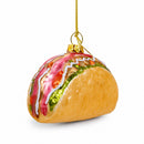 Taco Shell with Toppings Glass Christmas Ornament