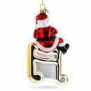 Santa on Music Note Glass Christmas Ornament
