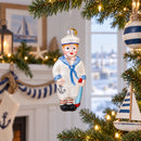 Nautical Sailor Glass Christmas Ornament