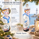 Nautical Sailor Glass Christmas Ornament