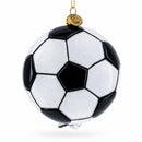 Football Player Glass Christmas Ornament