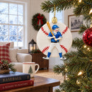 Baseball Player Glass Christmas Ornament