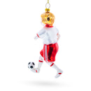 Sporty Girl Playing Soccer Blown Glass Christmas Ornament