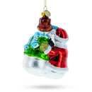 Snowman Family with Baby Blown Glass Christmas Ornament