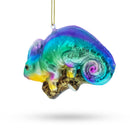 Colorful Rainbow Chameleon Blown Glass Christmas Ornament