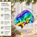 Rainbow Chameleon Glass Christmas Ornament