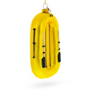 Sunny Yellow Rubber Boat Glass Christmas Ornament