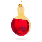 Sporty Ping-Pong Paddle Blown Glass Christmas Ornament