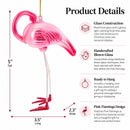 Pink Flamingo Glass Christmas Ornament