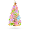 Seashell Christmas Tree Blown Glass Ornament