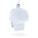 Mystical White Skull Blown Glass Christmas Ornament