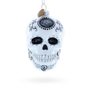 Mystical White Skull Blown Glass Christmas Ornament