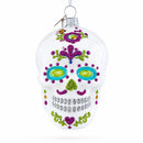 White Skull Glass Christmas Ornament