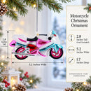 Motorcycle Glass Christmas Ornament