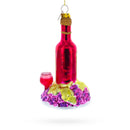 Red Wine with Snacks Glass Christmas Ornament