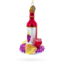 Red Wine with Snacks Glass Christmas Ornament