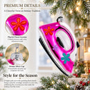 Pink Iron Glass Christmas Ornament
