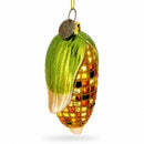 Golden Corn on the Cob Glass Christmas Ornament