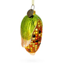 Golden Corn on the Cob Blown Glass Christmas Ornament