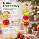 Fruit Medley on a Stick Glass Christmas Ornament