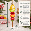 Fruit Medley on a Stick Glass Christmas Ornament