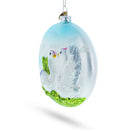 Loving Swans Couple Blown Glass Christmas Ornament