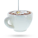 Cozy Hot Cocoa Cup Blown Glass Christmas Ornament