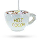 Cozy Hot Cocoa Cup Blown Glass Christmas Ornament