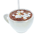 Cozy Hot Cocoa Cup Blown Glass Christmas Ornament