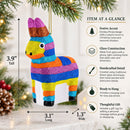 Donkey Pinata Glass Christmas Ornament
