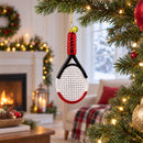 Tennis Racket Glass Christmas Ornament