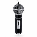 Black Microphone Glass Christmas Ornament