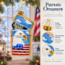 Lighter with USA Flag and Eagle Glass Christmas Ornament
