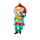 Mariachi Chihuahua Guitarist Glass Christmas Ornament