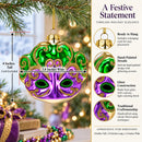 Purple Mask Glass Christmas Ornament