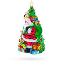 Santa’s Toyland Under the Tree Glass Christmas Ornament