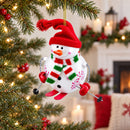 Snowman Skiing Glass Christmas Ornament