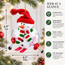 Snowman Skiing Glass Christmas Ornament