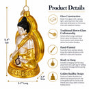 Golden Buddha Glass Christmas Ornament
