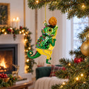 Chameleon Lizard Glass Christmas Ornament