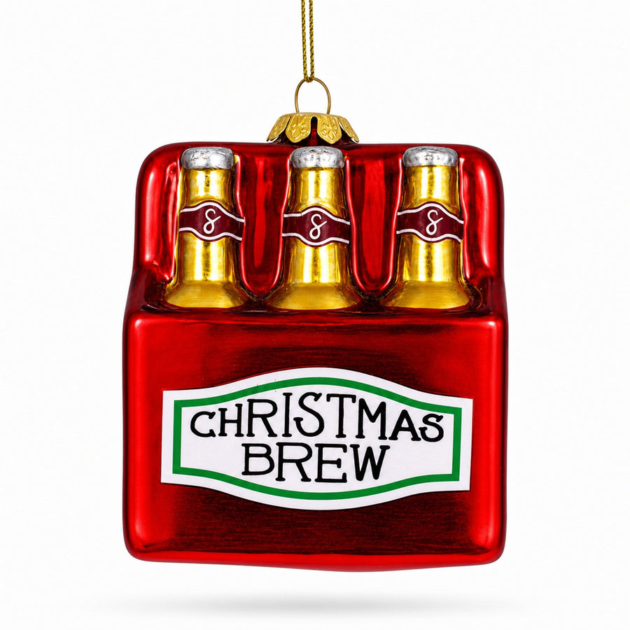 Festive Christmas Brew Beer Glass Christmas Ornament