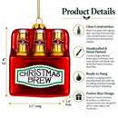 Festive Christmas Brew Beer Glass Christmas Ornament