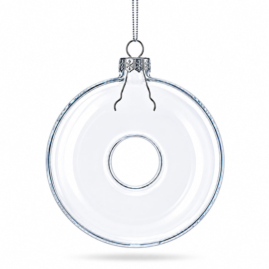 Doughnut Clear Glass Christmas Ornament